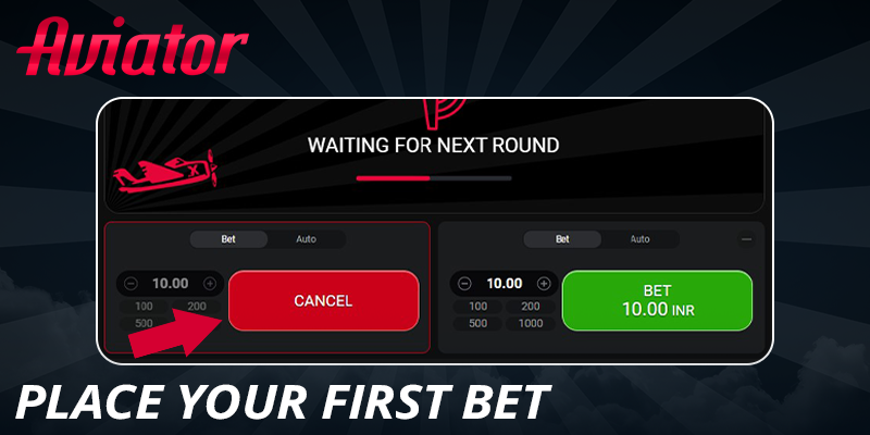 Place a bet in Aviator