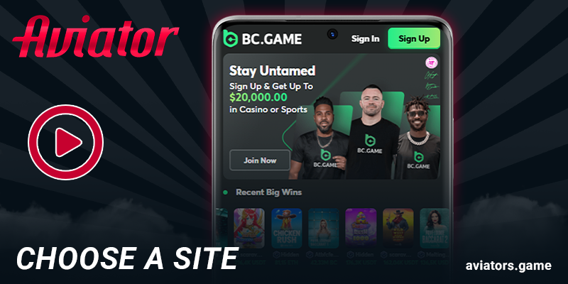 Choose an online casino to play Aviator